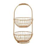 Traditional Metal Storage Basket Gold - Olivia & May