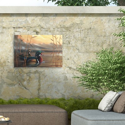 Geno Peoples 30x47 Outdoor Canvas Art with Wood Ducks