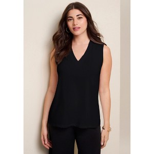 Roaman's Ultrasmooth Fabric V Neck Tank - 1 of 4