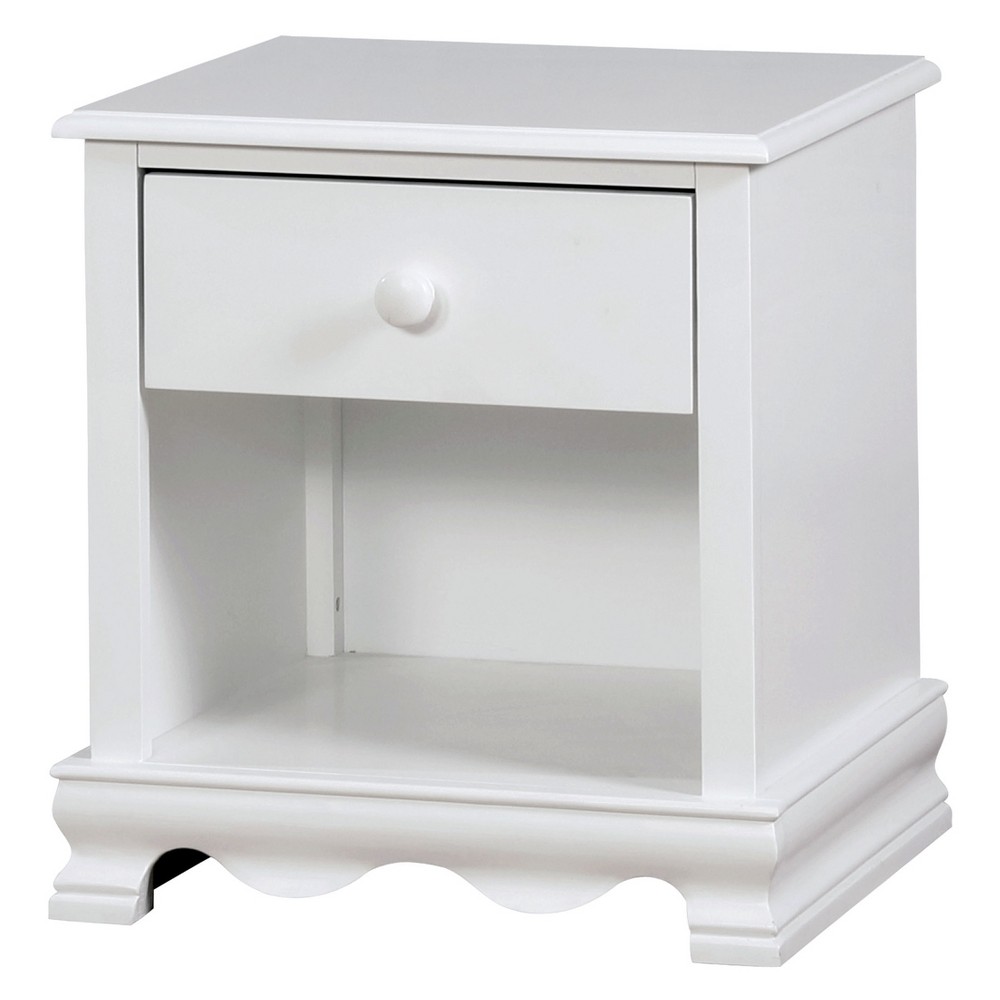 Ranallo Contemporary Nightstand White - HOMES: Inside + Out: Bedroom Storage with Drawer & Shelf
