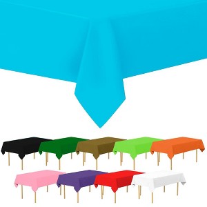 Plastic Tablecloth Disposable, Tablecloths for Rectangle Tables 54 inch. x 108 inch. Fits Tables Up to 8 Feet, Table Cloth for Party - SparkSettings - 1 of 4