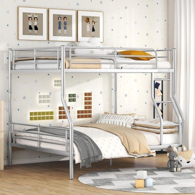 Streamdale Full XL Over Queen Metal Bunk Bed, Sliver