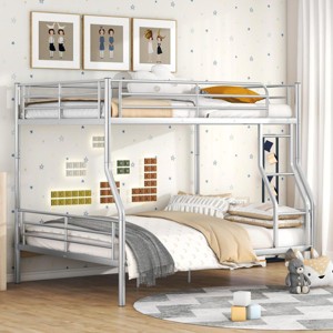 Streamdale Full XL Over Queen Metal Bunk Bed, Sliver - 1 of 4