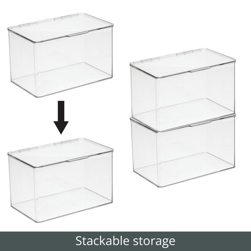 mDesign Plastic Playroom/Gaming Storage Organizer Box, Hinge Lid, 5 of 10