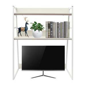 YIYIBYUS Desktop Bookshelf 2-Tier Desktop Hutch for Computer Desk - 1 of 4