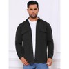 INSPIRE CHIC Men's Point Collar Long Sleeve Button Down Casual Work Shirt Jacket - 4 of 4