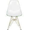 LeisureMod Cresco Modern Acrylic Dining Chairs (Set of 4) – Eiffel Gold Chrome Base, Stylish Accent Chairs for Contemporary Dining Rooms & Kitchens - 3 of 4