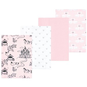 Luvable Friends Hudson Baby Flannel Burp Cloths 4pk Set - 1 of 2