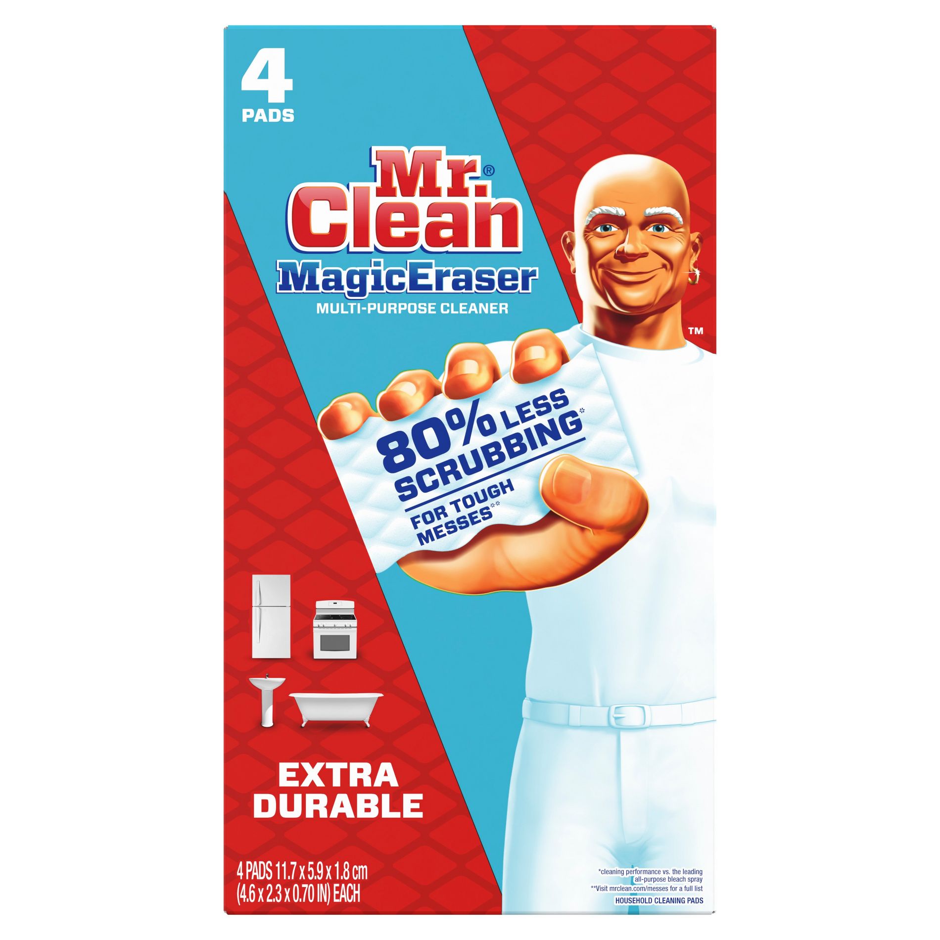 Mr. Clean Extra Durable Scrub Magic Eraser Sponges - 4ct