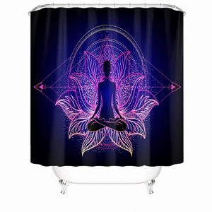 People Sitting Cross-Legged Shower Curtains for Bathroom Waterproof Fabric Bath Curtain Durable Soft Stylish Bathroom Decor 72x72 Inch - 1 of 1