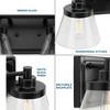 Progress Lighting Hinton 2-Light Matte Black Steel Bath Vanity with Seeded Glass - 4 of 4