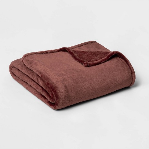 King Microplush Bed Blanket Berry - Threshold™ : Target