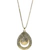 Pavilion Gift Company - Denim Blue Teardrop - 38" 18 K Gold Plated Drawstring Sweater Necklace - Necklaces - 4 of 4