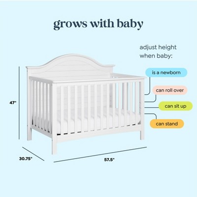 White Pine 4-in-1 Convertible Crib with Shiplap Headboard