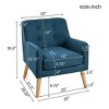 Okak Mid-Century Modern Armchair,Tufted Back Accent Chair with Birch Wood Legs for Living Room,Bedroom - 3 of 4