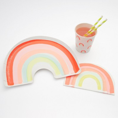 Meri Meri - Rainbow Party Supplies Collection (Plate, Napkin & Cup) - Set of 12