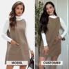 EXLURA Womens Sleeveless Denim Dress Casual Summer Crewneck A Line Overall Mini Dress with Pockets - 2 of 4