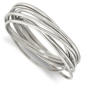 Black Bow Jewelry Stainless Steel 9 Piece Intertwined Bangle Bracelet - 1 of 4