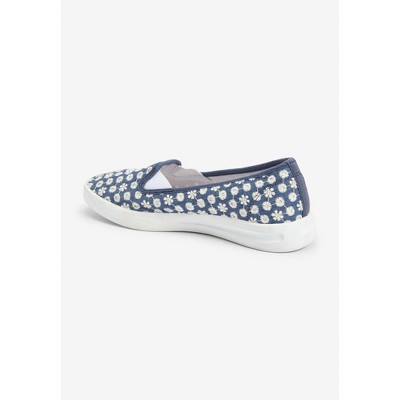 Женские кроссовки Comfortview The Dottie Cotton Canvas Slip On Sneaker - 10 1/2 WW, Denim Eyelet (Wide Widths Available) — фото 4