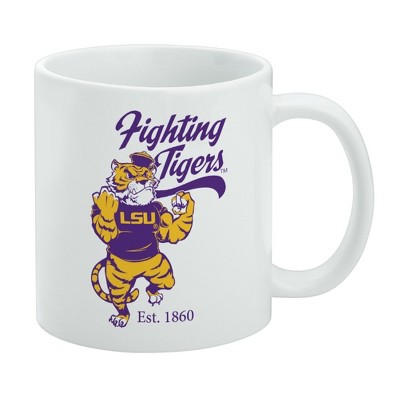 Mike the Fighting Tiger LSU Ceramic Coffee Mug Novelty Gift Mugs for Coffee Tea and Hot Drinks 11oz White