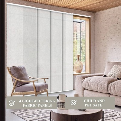 Ballroom White Light Filtering Fabric Panel Track Blind 86" x 96"