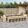 vidaXL 17 Piece Patio Dining Set with Cushions in Beige Poly Rattan - Outdoor Garden Table and Chairs with Removable Covers - 2 of 4