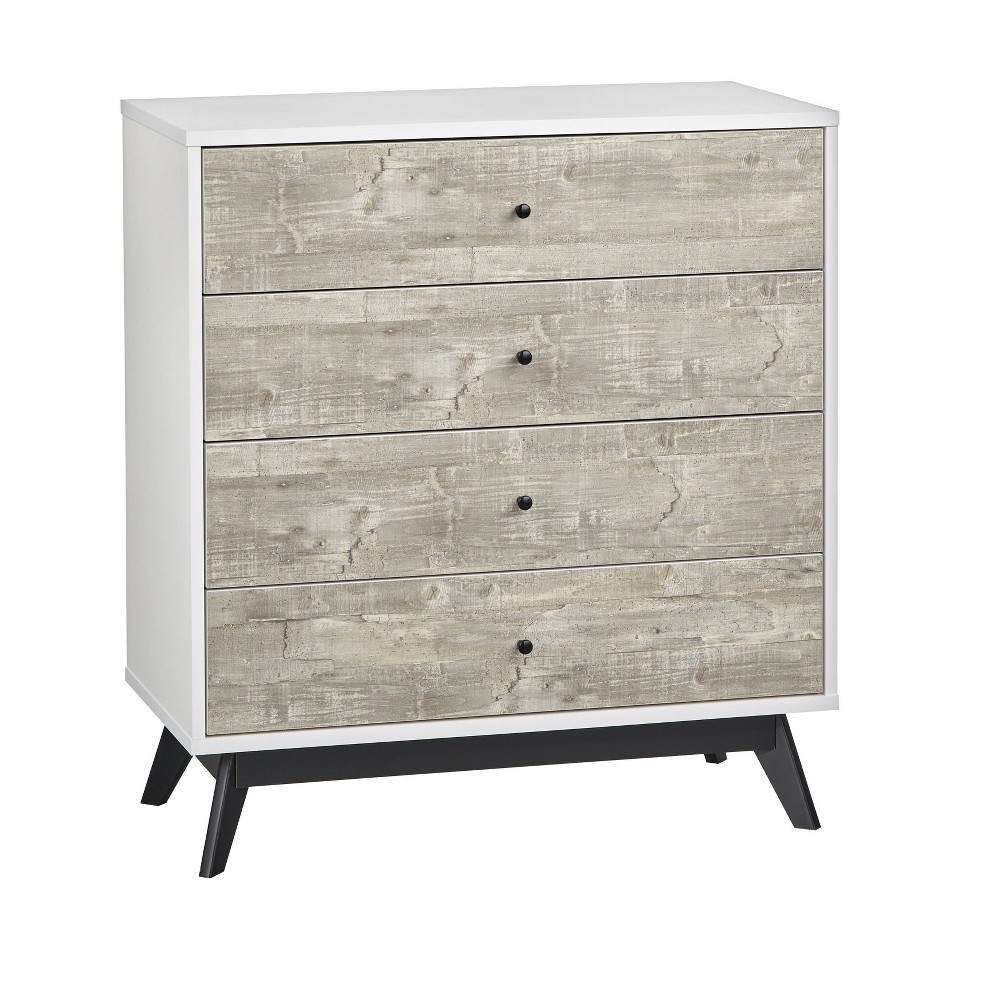 Crislana 4 Drawer Chest White/Weathered Gray - Buylateral