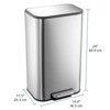 Kitchen Trash Can, Stainless Steel Garbage Can With Soft-Close Lid & Removable Inner Basket, Heavy Duty Hands-Free Odor-Proof Step Trash Can - 2 of 4