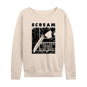 Women's - Scream - Knife Lightweight French Terry Wide Neck Long Sleeve Shirt - 1 of 4