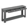PAGED 63" Rustic Chic Console Table with 4 Drawers & Lower Shelf, Entryway Table with Storage, Solid Wood Entryway Sofa Table - 2 of 4