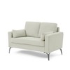 LOVMOR Loveseat Living Room Sofa,with Square Arms and Tight Back, with Two Small Pillows - 4 of 4