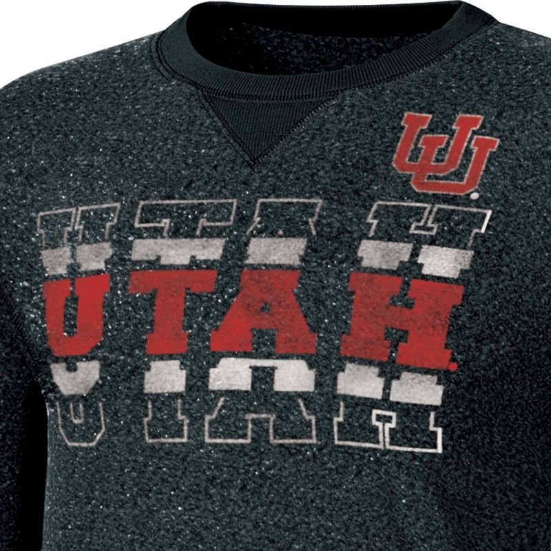 NCAA Utah Utes Women&#39;s Crew Neck Fleece Sweatshirt, 3 of 4