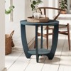 JIONJOY Farmhouse End Table with Lower Shelf   - Rustic Round Side Table for Living Room - 3 of 4