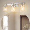 DORESshio Chrome 3-Light Vanity Light, E26 Bulbs, Modern Bathroom Mirror Lighting - 2 of 4
