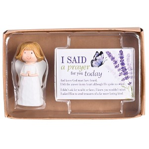 Dicksons Butterfly Angel, I Said A Prayer, White/Purple 5.5 x 3.5 Inch Resin Collectible Figurine - 1 of 2