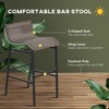 3 Piece Bar Height Outdoor Bistro Set for 2, Round Patio Pub Table 2 Bar Chairs with Comfortable Design & Strong Build - 4 of 4
