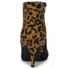 Allegra K Women's Contrast Color Leopard Print Stiletto Heel Ankle Boots - 4 of 4