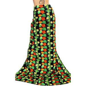 LA LEELA Women's Swimwear Sarong Wrap Cover up Wraps One Size Plus Coal Tropical - 1 of 4