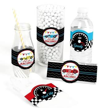 Big Dot of Happiness Let's Go Racing - Racecar - DIY Party Supplies - Race Car Birthday Party or Baby Shower DIY Wrapper Favors & Decor - Set of 15