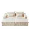 87" Oversized Corduroy Sectional Lounge Chaise with Recliner - 2 of 4