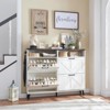 Farmhouse Shoe Storage Cabinet With 4 Flip Drawers and Open Storage - Freestanding Narrow Organizer - 3 of 4