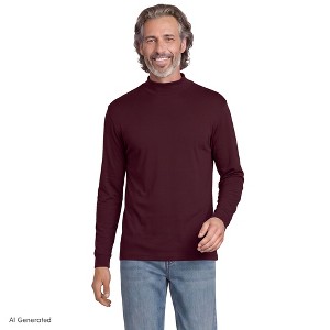Lands' End Men's Cotton Supima Mock Turtleneck - 2X Large - Lush