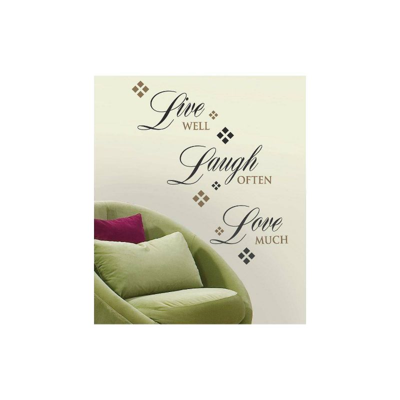 Live Love Laugh Peel and Stick Wall Decal Black/Brown - RoomMates, 3 of 7
