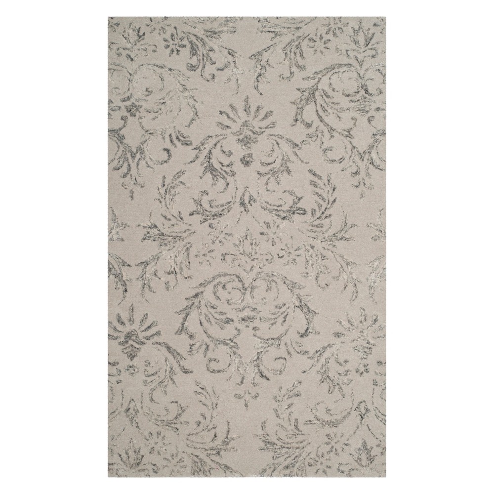 3'x5' Damask Tufted Accent Rug Gray - Safavieh