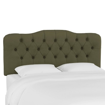 Queen Tufted Headboard Velvet Loden - Skyline Furniture