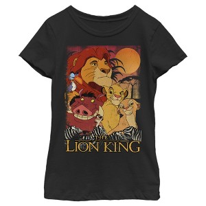 Girl's Lion King Retro Distressed Friends T-Shirt - 1 of 4