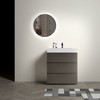 FAMYYT 30 in. Single Sink Freestanding Gray Bath Vanity with White Engineered Stone Top (Assembled), Maximized Storage Space - 3 of 4