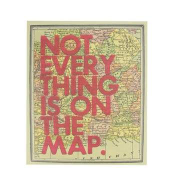 Ganz 12" Inspirational Quote "Not Every Thing Is On The Map" Colorful Framed Atlas Map Hanging Wall Art