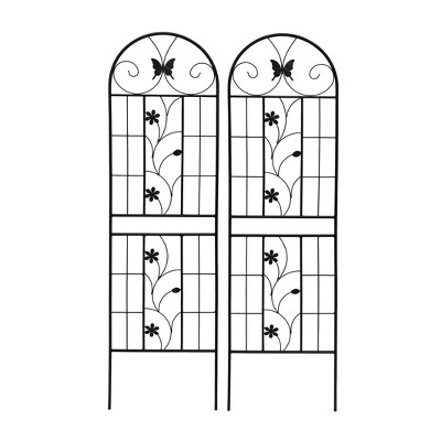 Lirago Black, 70.86"H * 19.68"W * 0.51"D, 2 pieces, Weatherproof Multi-functional Outdoor Screen - Laser-Cut Galvanized Steel Panel