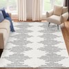 Washable Modern Stripe  Rug Non Slip Low Pile Rug Soft Throw Floor Cover Foldable Indoor Carpet for Living Room Bedroom - 3 of 4